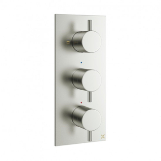 Crosswater MPRO inbouw thermostatisch douchekraan verticaal 2 stopkranen geborsteld RVS