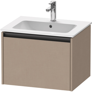 Duravit Ketho 2 wastafelonderbouwkast met 1 lade 61x48x44cm met greep antraciet Linnen mat