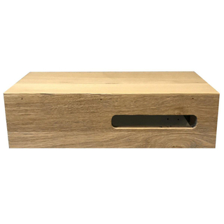 Saniclass Natural Wood fonteinkast 40x20x10cm met uitsparing rechts doorlopend lamel GRIJS OUTLET