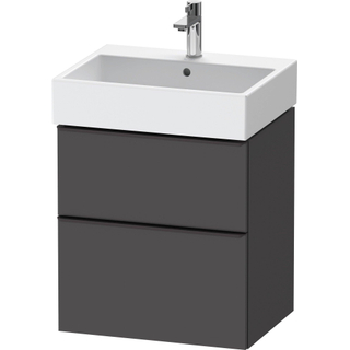 Duravit D-Neo wastafelonderkast 58.4x62.5x44.2cm 2 lades Grafiet Mat