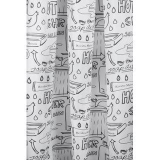 Differnz Douchegordijn Bath Polyester 180x200cm Zwart