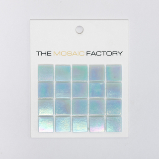 SAMPLE The Mosaic Factory Amsterdam mozaïektegel 2x2x0.4cm voor wand en vloer voor binnen en buiten vierkant Glas Licht Blauw