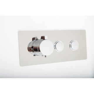 Brauer Inbouwthermostaat met stopkraan en push-button chroom OUTLET