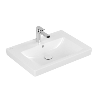 Villeroy en Boch Subway 2.0 meubelwastafel 65x47cm 1 kraangat met overloop ceramic+ wit