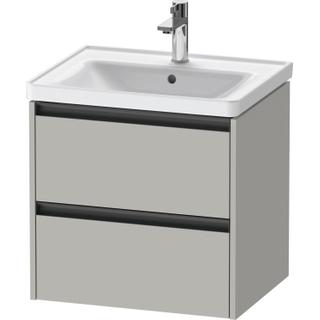 Duravit Ketho 2 wastafelonderbouwkast met 2 laden 58.4x45.5x54.9cm met grepen antraciet betongrijs mat