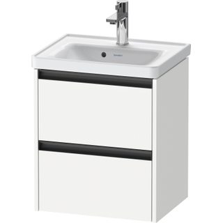 Duravit Ketho 2 wastafelonderbouwkast met 2 laden 48.4x37.5x54.9cm met grepen antraciet wit mat