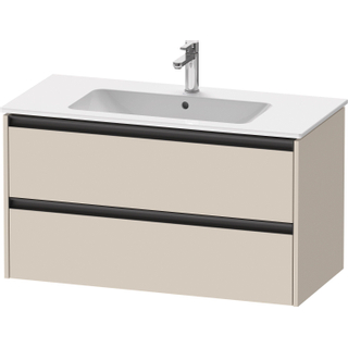 Duravit Ketho 2 wastafelonderbouwkast met 2 laden 101x48x55cm met grepen antraciet taupe supermat