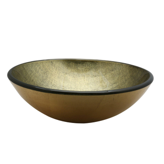 Saniclass Pesca Limone waskom 42x14,5cm rond gehard glas goud groen