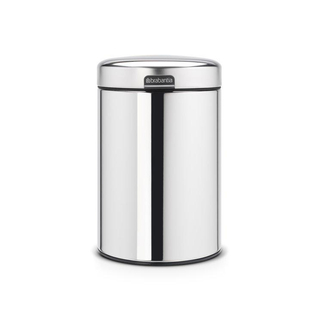 Brabantia wandafvalemmertje 3 liter newIcon met kunststof binnenemmer brilliant steel