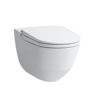 Laufen Cleanet RIVA Douche WC 35.5x60x41.5cm diepspoel incl. closetzitting met deksel en softclose keramiek mat wit mat