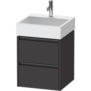 Duravit Ketho 2 wastafelonderbouwkast met 2 laden 48.4x46x54.9cm met grepen antraciet grafiet supermat