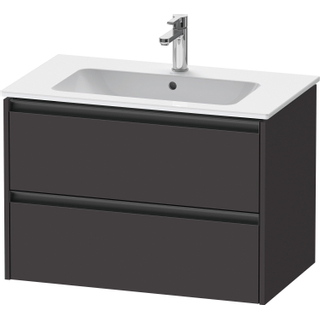 Duravit Ketho 2 wastafelonderbouwkast met 2 laden 81x48x55cm met grepen antraciet grafiet supermat