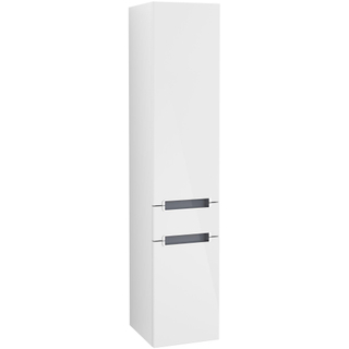 Villeroy en Boch Subway 2.0 hoge kast 35x165x37cm links inclusief 1 deur en 1 lade glanzend wit