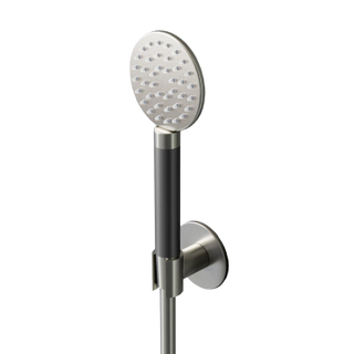 Hotbath Cobber M444 ronde handdouche met wandsteun en doucheslang 150cm nikkel geborsteld