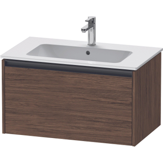 Duravit Ketho 2 wastafelonderbouwkast met 1 lade 81x48x44cm met greep antraciet donker noten mat