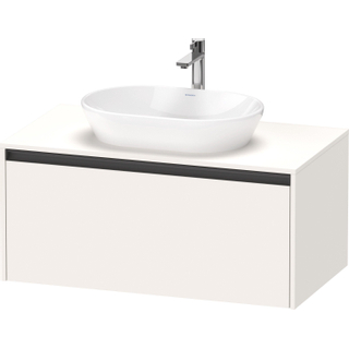 Duravit Ketho 2 wastafelonderbouwkast incl. consoleplaat met 1 lade 100x55x45.9cm met handgreep antraciet wit supermat