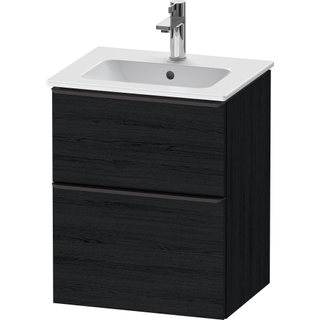 Duravit D-Neo wastafelonderkast 51x62.5x40.2cm 2 lades Eiken (zwart) Mat