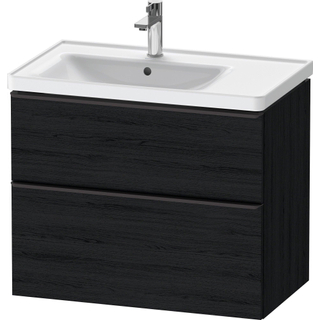 Duravit D-Neo wastafelonderkast 78.4x62.5x45.2cm 2 lades Eiken (zwart) Mat