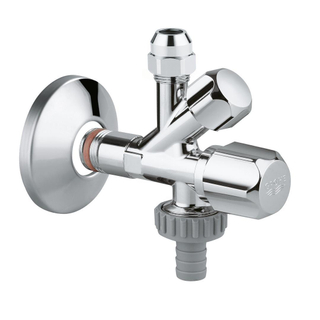 GROHE hoekstopkraan knel met teflon dichtingsring 1/2 x3/8 met kunststof greep chroom