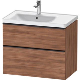 Duravit D-Neo wastafelonderkast 78.4x62.5x45.2cm 2 lades Noten Mat