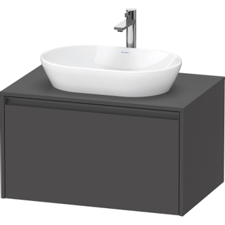 Duravit Ketho 2 wastafelonderbouwkast incl. consoleplaat met 1 lade 80x55x45.9cm met handgreep antraciet grafiet mat