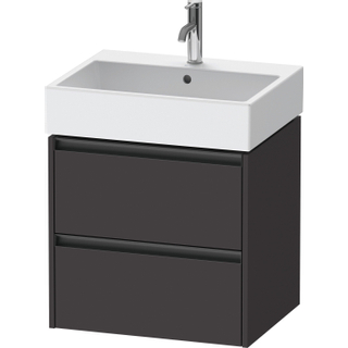 Duravit Ketho 2 wastafelonderbouwkast met 2 laden 58.4x46x54.9cm met grepen antraciet grafiet supermat