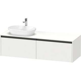 Duravit Ketho 2 wastafelonderbouwkast incl. consoleplaat met 2 laden voor waskom links 160x55x45.9cm met handgrepen antraciet wit mat