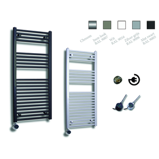 Sanicare Elektrische Design Radiator - 111.8 x 60 cm - 730 Watt - thermostaat chroom linksonder - wit