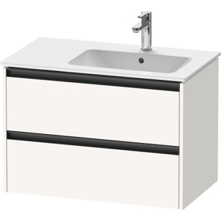 Duravit Ketho 2 wastafelonderbouwkast met 2 laden voor waskom rechts 81x48x54.9cm met grepen antraciet wit supermat