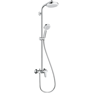 Hansgrohe Crometta 160 showerpipe: met Talis S douchekraan met crometta 100 Vario handdouche en crometta 160 hoofddouche wit/chroom