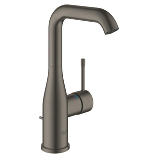 GROHE Essence New Wastafelkraan Opbouw - uitloop 12.7cm - L-size - hoge draaibare uitloop - waste - EcoJoy - brushed hard graphite