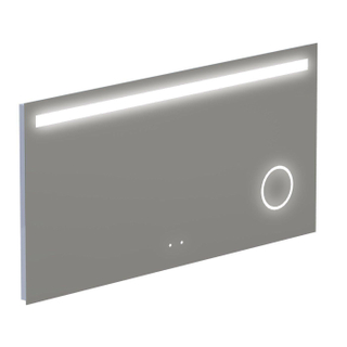 Thebalux Type F spiegel 140x70cm Rechthoek met verlichting en spiegelverwarming incl vergrotende spiegel led aluminium