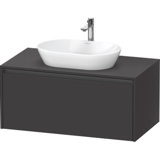 Duravit Ketho 2 wastafelonderbouwkast incl. consoleplaat met 1 lade 100x55x45.9cm met handgreep antraciet grafiet supermat