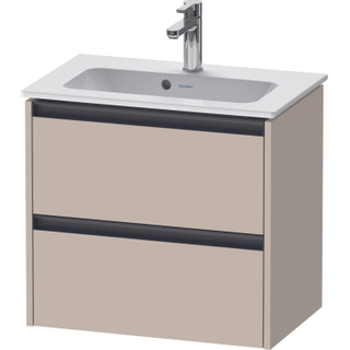 Duravit Ketho 2 wastafelonderbouwkast met 2 laden 61x39x54.9cm met grepen antraciet taupe mat