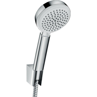 Hansgrohe Crometta 100 Porter`S badset met Crometta 100 Vario handdouche met wandhouder met MetaflexC doucheslang 125cm wit/chroom