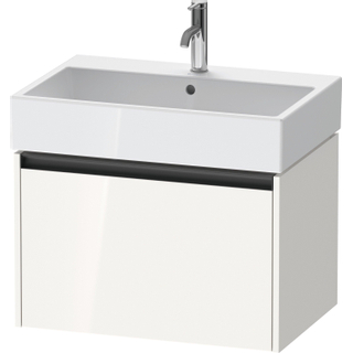 Duravit Ketho 2 wastafelonderbouwkast met 1 lade 68.4x46x44cm met greep antraciet hoogglans wit