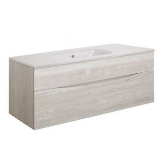 Crosswater Glide II Badmeubelset - 100x45x52cm - 2 lades - greeploos - wastafel ice white - nordic oak