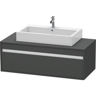 Duravit Ketho Wastafelonderkast 120x55x42.6cm 1 lade Standaard greep met softclose spaanplaat Grafiet Mat