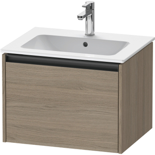 Duravit Ketho 2 wastafelonderbouwkast met 1 lade 61x48x44cm met greep antraciet eiken terra mat