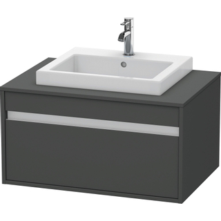 Duravit Ketho Wastafelonderkast 80x55.5x42.6cm 1 lade Standaard greep met softclose spaanplaat Grafiet Mat