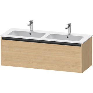 Duravit Ketho 2 wastafelonderbouwkast met 1 lade voor dubbele wastafel 128x48x44cm met greep antraciet natuur eiken mat