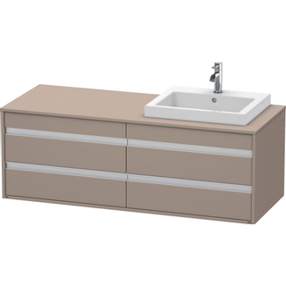 Duravit Ketho Wastafelonderkast 140x55.1x49.6cm Standaard greep met softclose spaanplaat Basalt Mat