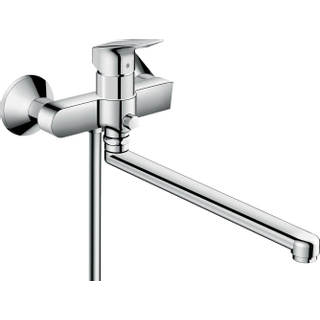 Hansgrohe Logis badkraan met omstel en koppelingen m. extra lange uitloop 30cm chroom