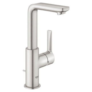 GROHE Lineare New waterbesparende wastafelkraan L-size met waste met draaibare gegoten uitloop supersteel