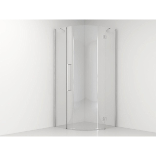 Van Rijn Products ST05 Kwartronde douchecabine met 8mm helder clear glas met stabilisatiestang 88x200cm chroom