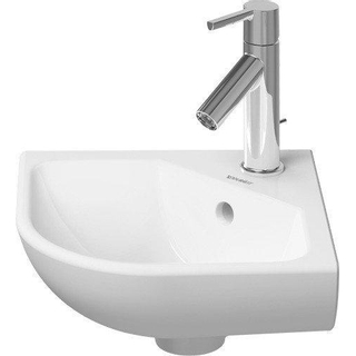 Duravit ME by Starck hoekfontein 43x38cm met 1 kraangat met overloop met wondergliss wit