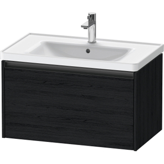 Duravit Ketho 2 wastafelonderbouwkast met 1 lade 78.4x45.5x44cm met greep antraciet eiken zwart mat