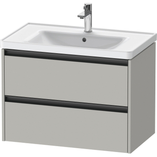 Duravit Ketho 2 wastafelonderbouwkast met 2 laden 78.4x45.5x54.9cm met grepen antraciet betongrijs mat