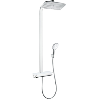 Hansgrohe Raindance Select E 360 Air 1jet showerpipe: met Ecostat Select douchekraan thermostatisch 116.6cm met handdouche 3jet en hoofddouche 1jet wit/chroom