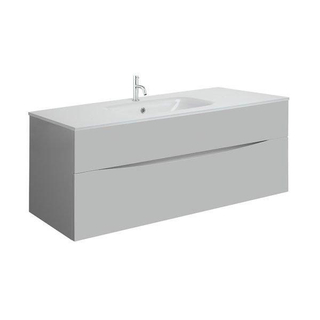 Crosswater Glide II Badmeubelset - 100x45x52cm - 2 lades - greeploos - wastafel ice white - 1 kraangat - storm grey